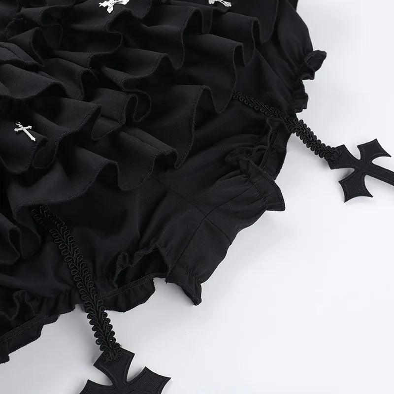 Jupes e-girl Harajuku Kawaii Y2K pour femmes, jupe-culotte avec pendentif croisé, robe courte esthétique Fairycore, Vintage, gothique, Punk, Short à gâteau