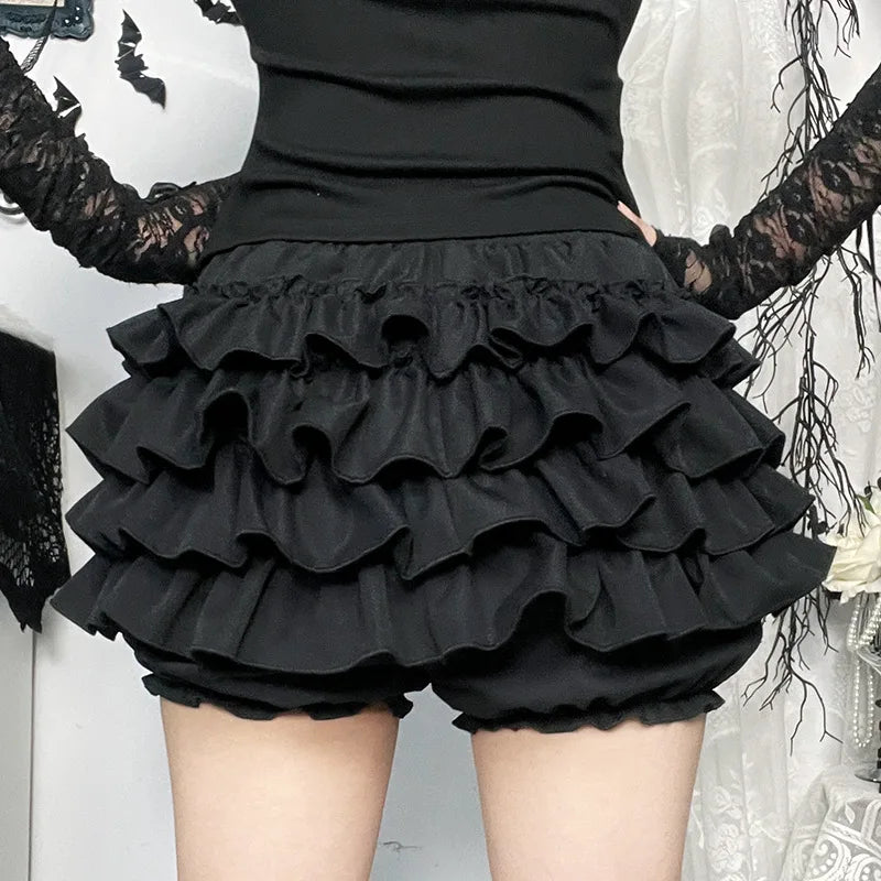 Jupes e-girl Harajuku Kawaii Y2K pour femmes, jupe-culotte avec pendentif croisé, robe courte esthétique Fairycore, Vintage, gothique, Punk, Short à gâteau