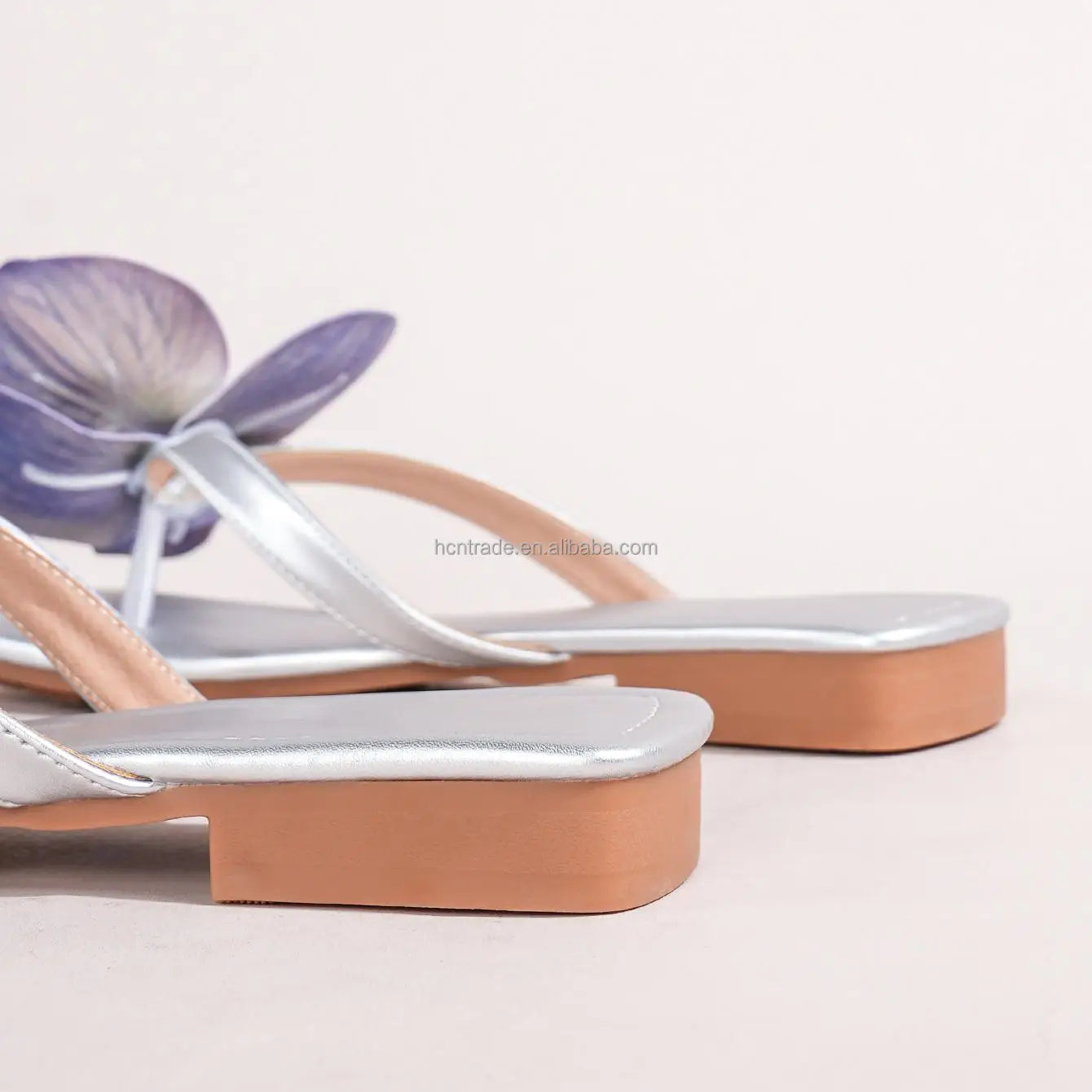 BUSY GIRL XM31 Slides slippers Women Silver Hot pink Orchid Flower  Custom Summer Shoes Outdoor Beach slippers for Ladies