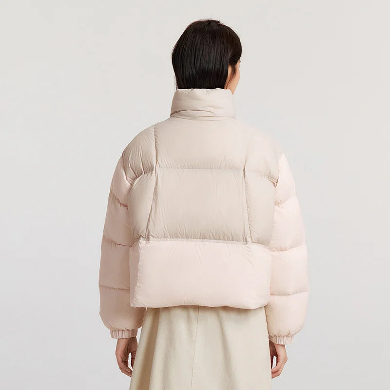 Semir-Doudoune courte surdimensionnée à trois degrés pour femme, haut à col montant avec lettre, hiver 2024, nouveau