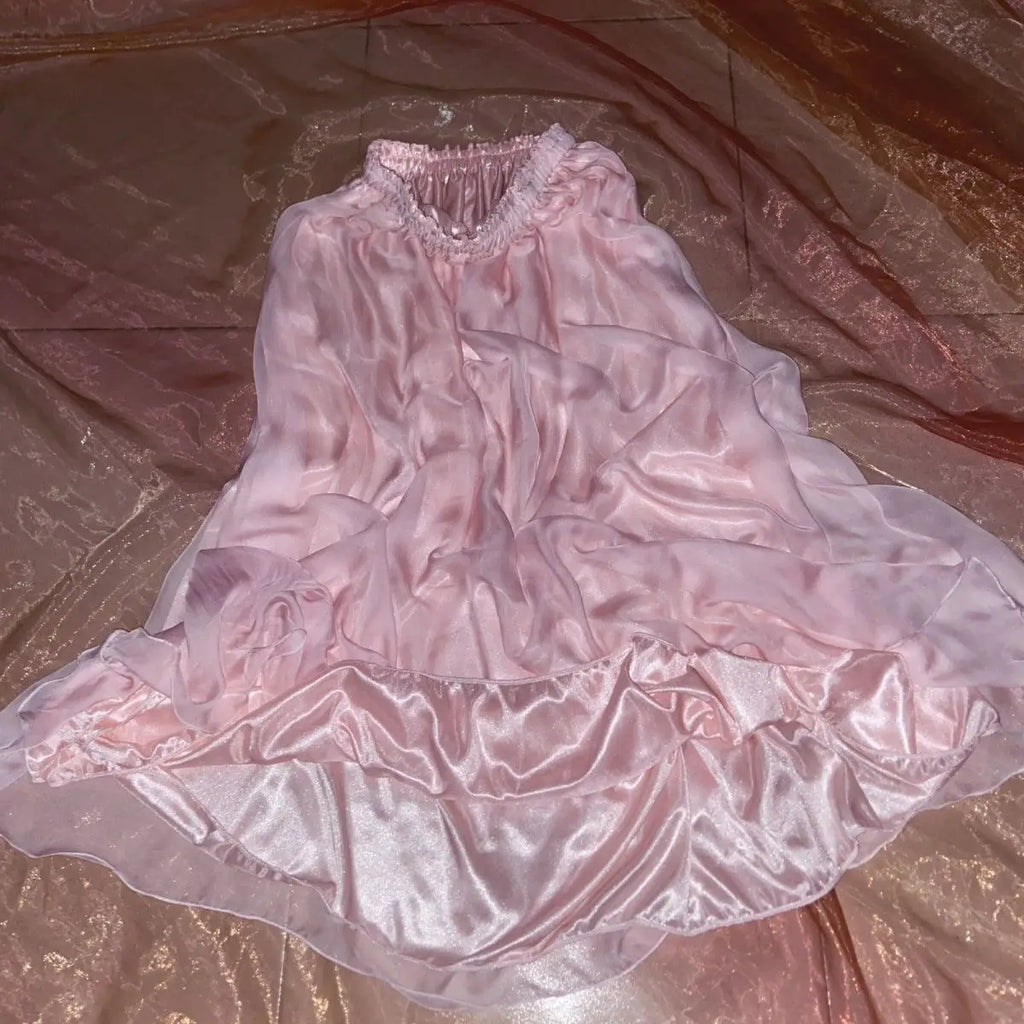 Jupe Longue Sexy en Satin Double Couche pour Femme, Imprimé Floral, Taille Haute, Bas de Nuit, Printemps et Été