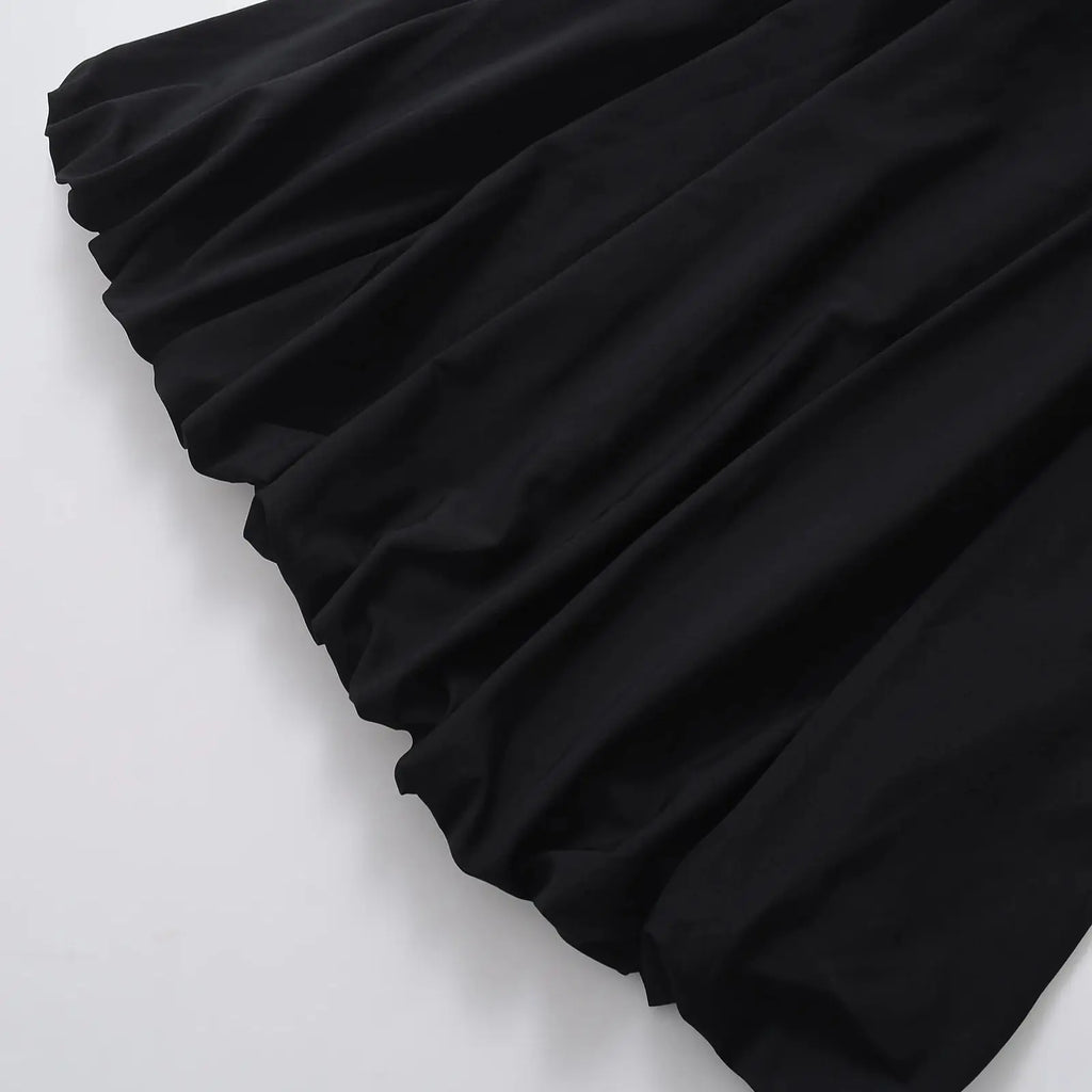TRAFSHE Vintage une ligne noir Flare balançoire jupes couleur unie Rockabilly femmes automne jupes pour les femmes Streetwear ﻿