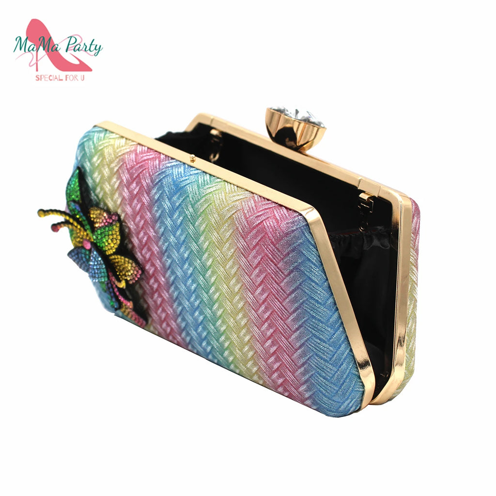 Chaussures et sac de conception italienne pour femmes, arc-en-ciel assortis, prix spécial avec plate-forme pour mariage, en vente