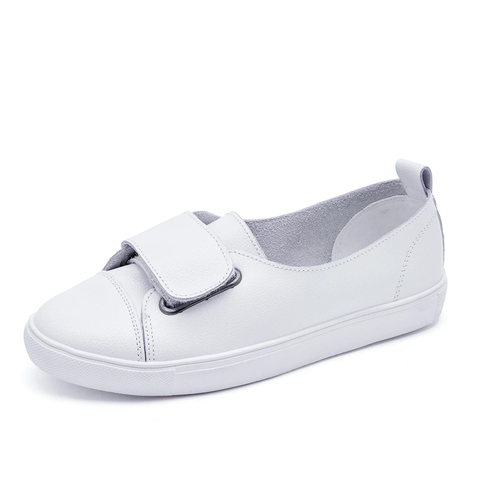 EOFK – mocassins à enfiler en cuir véritable pour femmes, chaussures d'été décontractées, plates, noires, 2022
