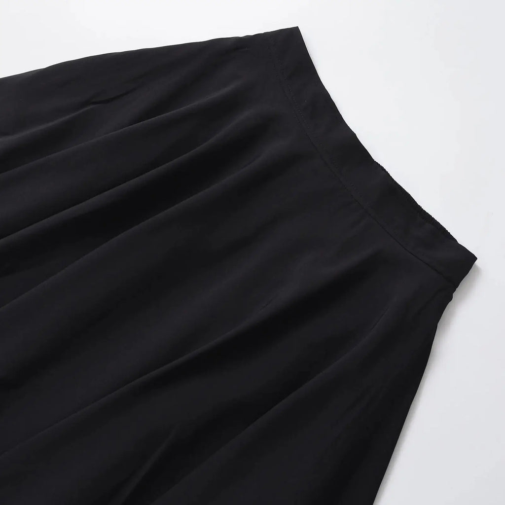 TRAFSHE Vintage une ligne noir Flare balançoire jupes couleur unie Rockabilly femmes automne jupes pour les femmes Streetwear ﻿