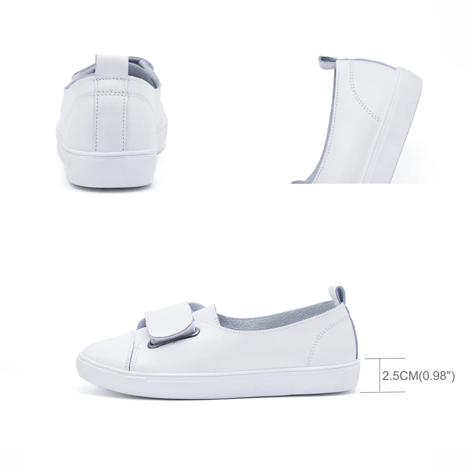 EOFK – mocassins à enfiler en cuir véritable pour femmes, chaussures d'été décontractées, plates, noires, 2022