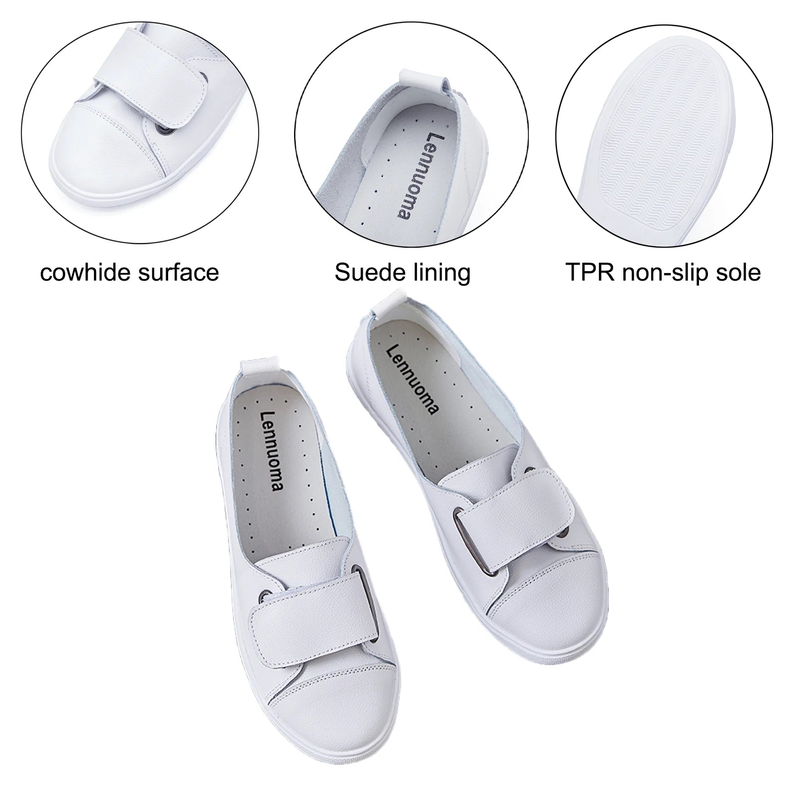 EOFK – mocassins à enfiler en cuir véritable pour femmes, chaussures d'été décontractées, plates, noires, 2022
