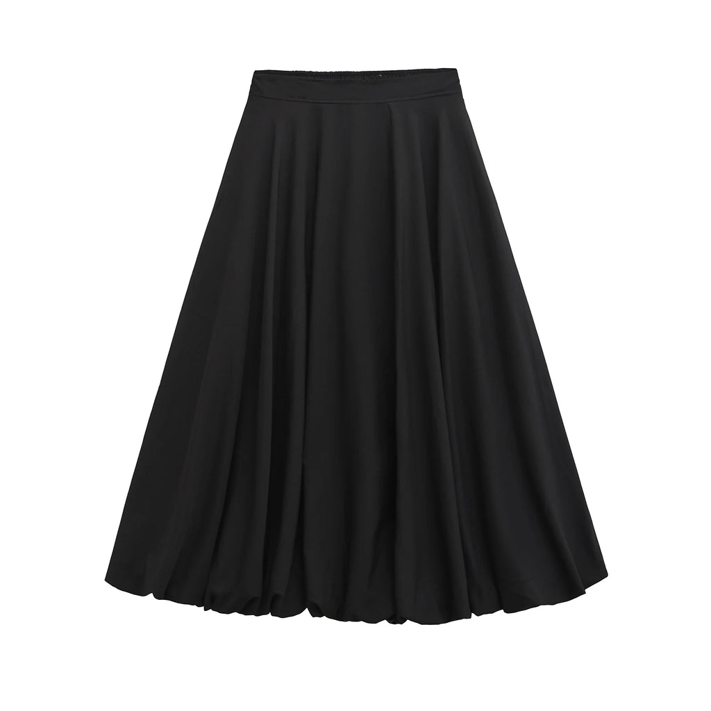 TRAFSHE Vintage une ligne noir Flare balançoire jupes couleur unie Rockabilly femmes automne jupes pour les femmes Streetwear ﻿