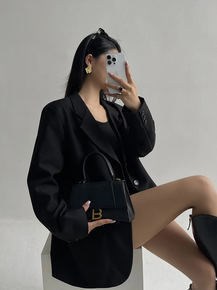Veste décontractée à manches longues pour femme, manteau imbibé haut de gamme, blazers design à la mode, haut marron pour femme de bureau, Y7CS, nouveau, 2024