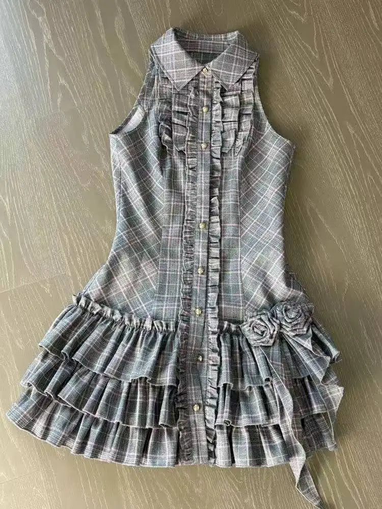Robe Lolita en dentelle pour femmes, Style gothique japonais, avec nœud rayé, chemise à bandes, Slim, esthétique Y2k, Mini robes de soirée, Design