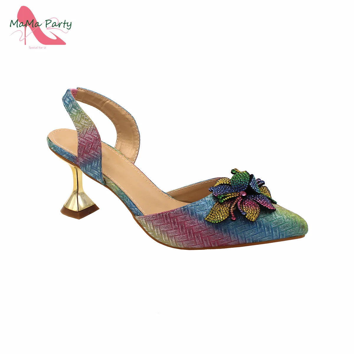 Chaussures et sac de conception italienne pour femmes, arc-en-ciel assortis, prix spécial avec plate-forme pour mariage, en vente