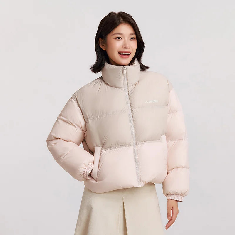 Semir-Doudoune courte surdimensionnée à trois degrés pour femme, haut à col montant avec lettre, hiver 2024, nouveau