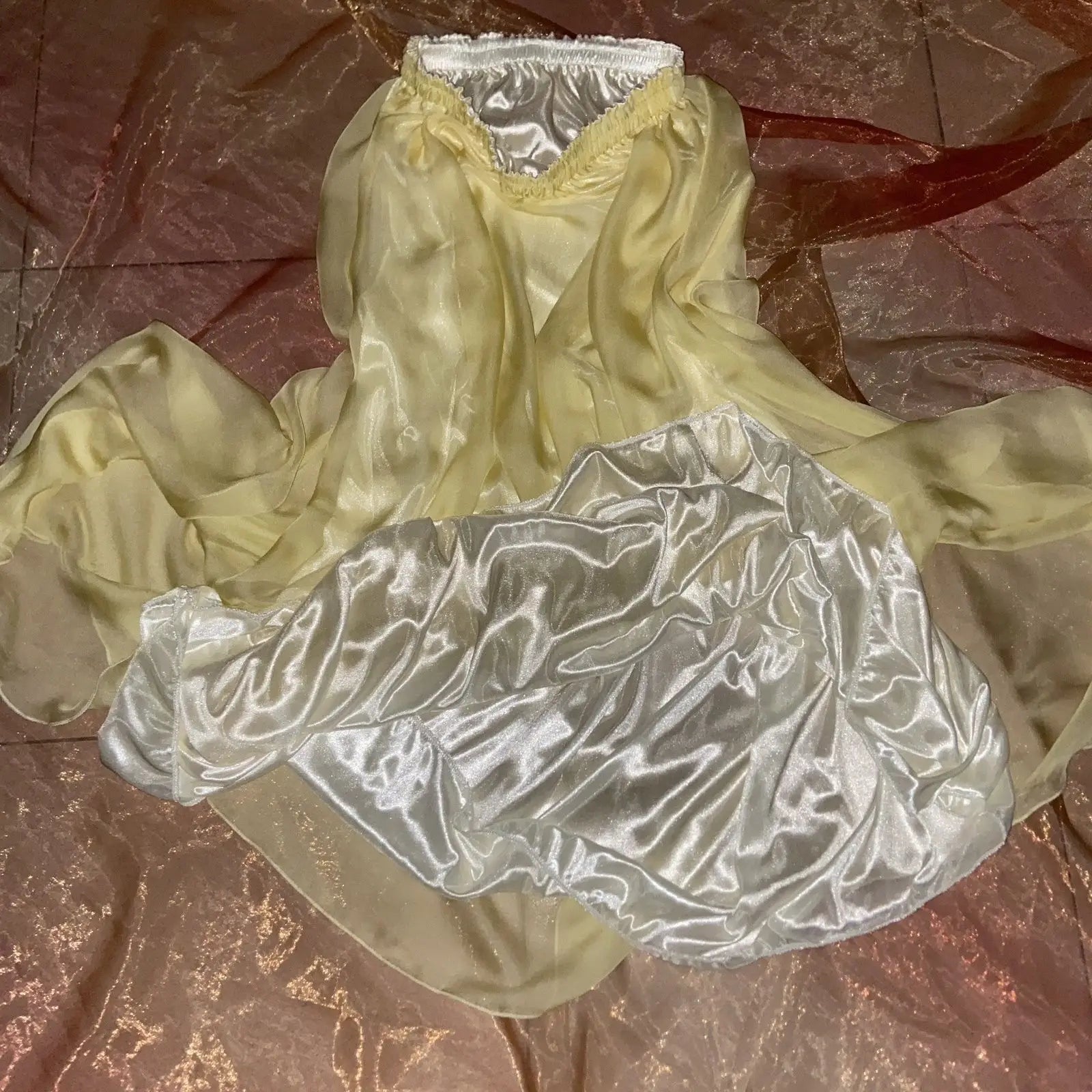 Jupe Longue Sexy en Satin Double Couche pour Femme, Imprimé Floral, Taille Haute, Bas de Nuit, Printemps et Été