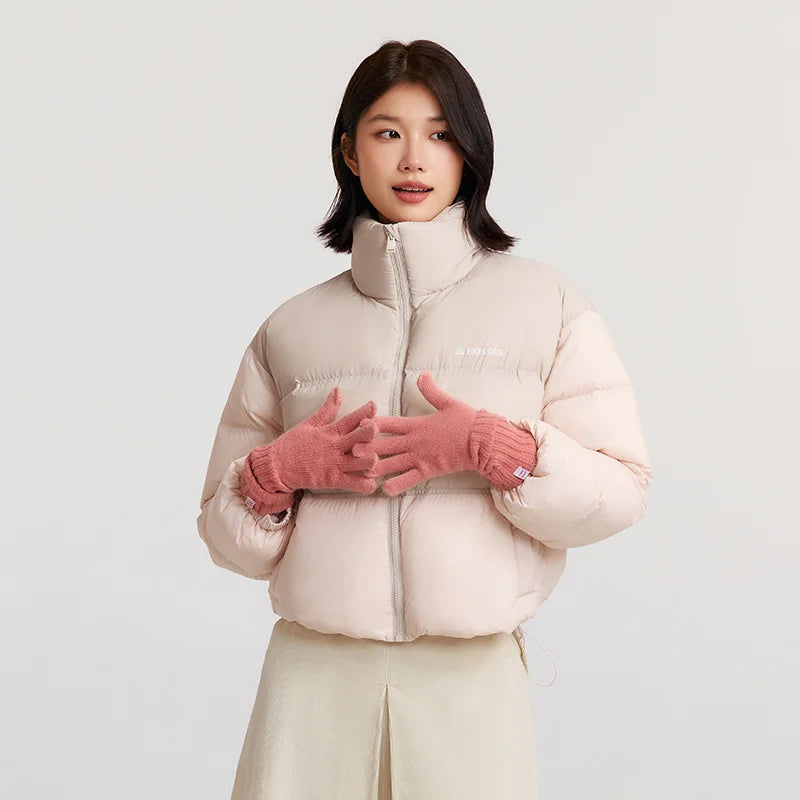 Semir-Doudoune courte surdimensionnée à trois degrés pour femme, haut à col montant avec lettre, hiver 2024, nouveau