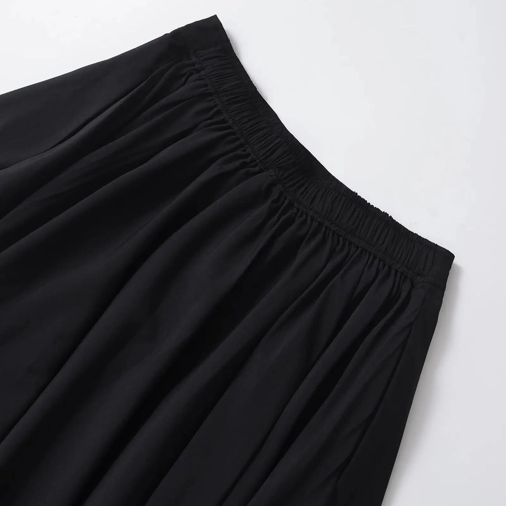 TRAFSHE Vintage une ligne noir Flare balançoire jupes couleur unie Rockabilly femmes automne jupes pour les femmes Streetwear ﻿